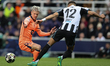 Malick Thiaw of Newcastle United fouls Dani Olmo of Barcelona, resulting in a penalty for...