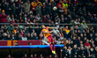 Noah Lang of Galatasaray A.S. heads the ball during the UEFA Champions League 2025/26 Roun...