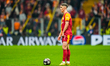 Roland Sallai of Galatasaray SK prepares for a free kick during the UEFA Champions League...