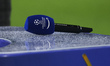 An Amazon Prime television microphone for the Champions League is seen during the UEFA Cha...