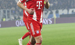 Joshua Kimmich plays during the UEFA Champions League last 16 first leg football match bet...