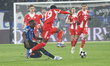 Alphonso Davies plays during the UEFA Champions League last 16 first leg football match be...