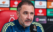 Vitor Pereira, manager of Nottingham Forest, speaks to the press during the Nottingham For...