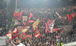 Supporters of Bayern Munchen attend the match between Atalanta BC and FC Bayern Munchen at...