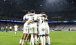 Several players of Real Madrid celebrate a goal during the UEFA Champions League 2025/26 r...