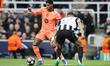 Marcus Rashford of Barcelona takes on Malick Thiaw of Newcastle United during the UEFA Cha...