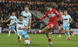 David Strelec of Middlesbrough shoots on goal during the Sky Bet Championship match betwee...