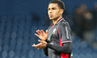 Shea Charles of Southampton FC thanks the fans for their support at full-time during the S...