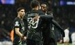 Bradley Barcola of Paris Saint-Germain celebrates after scoring a goal during the UEFA Cha...