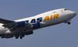 Atlas Air Boeing 747 Freighter aircraft spotted departing from Eindhoven airport and milit...