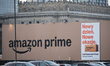 A large Amazon Prime advertiesement billboard is seen in Warsaw, Poland on 11 March, 2026....