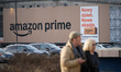 A large Amazon Prime advertiesement billboard is seen in Warsaw, Poland on 11 March, 2026....