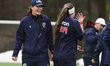 United States coach Emilie Bydwell participates in a training session for the HSBC SVNS Ne...