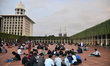 A number of Muslims break their fast together at the Istiqlal Mosque in Jakarta, Indonesia...
