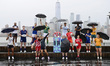 In Jersey City, New Jersey, on March 12, 2026, team captains take part in a captain’s phot...