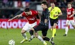 Troy Parrott of AZ Alkmaar and Kaan Kairinen of Sparta Prague play during the Conference L...