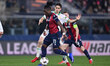 Jonathan Rowe of Bologna F.C. and Niccolo' Pisilli of A.S. Roma are in action during the U...