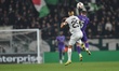 Cebrails Makreckis of Ferencvaros and Leonardo Lelo of SC Braga play in the Europa League...