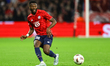 Chancel Mbemba of Lille participates in the UEFA Europa League round of 16 first leg footb...