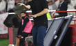 Eduardo Coudet is the head coach of River Plate during the match between Huracan and River...