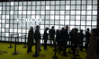 Fairgoers are seen at the Fortile booth at the SNEIC expo center in Shanghai, China, on Ma...