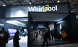 Fairgoers are seen at the Whirlpool booth at the SNEIC Expo Center in Shanghai, China, on...