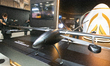 A flying drone is on display at the Dreame booth at the Dreame SNEIC expo center in Shangh...
