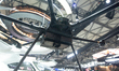 A flying drone is on display at the Dreame booth at the Dreame SNEIC expo center in Shangh...