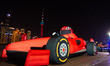 Two sets of large inflatable rubber F1 racers appear at North Bund ahead of the upcoming C...