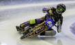 Max Niedermaier, 88, of Germany, participates in practice for the Ice Speedway Gladiators...