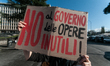 People participate in the protest by the Castelli Romani and Albano area committees agains...