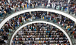 Muslims gather for Friday prayers during the holy month of Ramadan at Masjid Al Mustafa in...