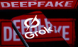The Grok AI logo is displayed on a smartphone screen in this photo illustration, as Europe...