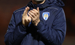 Colchester United's Manager, Danny Cowley, thanks the supporters after the Sky Bet League...