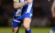Harry Anderson of Colchester United plays during the Sky Bet League 2 match between Colche...