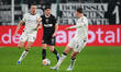 Arkadiusz Pyrka (FC St. Pauli   ) and Haris Tabakovic (Borussia Mönchengladbach) battle fo...