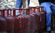 People queue at a gas agency amid LPG gas shortage fears in Jammu and Kashmir, India, on M...