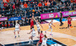 Nick Boyd #2 of the Wisconsin Badgers shoots over Andrej Stojakovic #2 and Tomislav Ivisic...