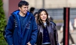 Formula 1 driver Alexander Albon of the Atlassian Williams F1 Team and his fiancee Lily Mu...