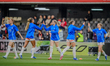 Sandra Jessen of Iceland reacts during the 2027 FIFA Women's World Cup Qualifier match bet...