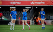 Sandra Jessen of Iceland reacts during the 2027 FIFA Women's World Cup Qualifier match bet...