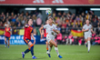 Ona Batlle of Spain and Sveindis Jonsdottir of Iceland play during the 2027 FIFA Women's W...