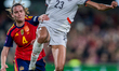 Lala Codina of Spain and Sveindis Jonsdottir of Iceland play during the 2027 FIFA Women's...