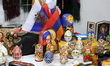 Various products from Russia are sold at a stand at the World Fair in the External Plaza o...