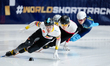 Stijn Desmet of Belgium competes in the Men's 1000m Heats during the ISU Short Track World...