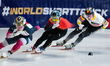 Li Yuheng of China competes in the Men's 5000m Relay Quarterfinals during the ISU Short Tr...