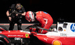 Scuderia Ferrari HP driver #16 Charles Leclerc (MON) exits his car in parc ferme after fin...