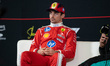 Scuderia Ferrari HP driver #16 Charles Leclerc (MON) participates in the post-race press c...