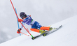 Eva Nikou (GRE) and guide Dimitris Profentzas participate in the Women's Para Alpine Skiin...