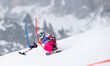 Audrey Pascual Seco (ESP) competes in the Women's Para Alpine Skiing Slalom on day eight o...